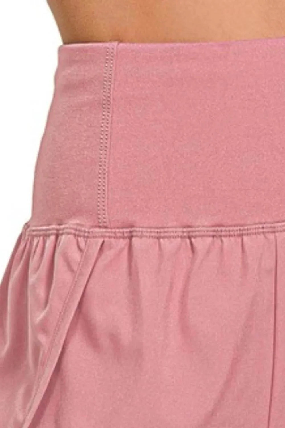 Zenana High Waisted Zippered Back Pocket Running Shorts