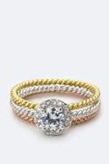 Round CZ Triple Ring Set