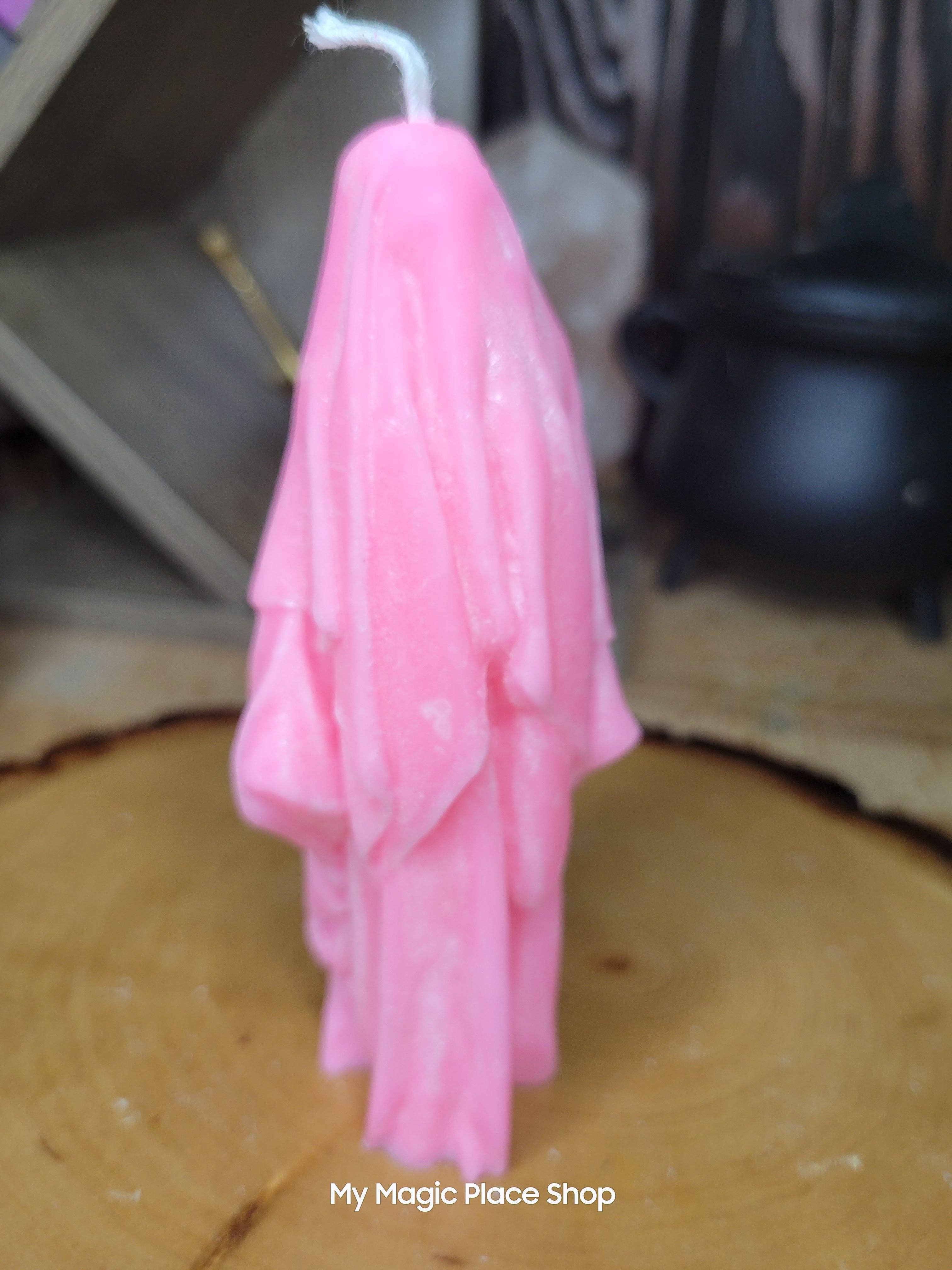 Ghost Handmade Candle , Palm wax Candle , Halloween Candle , white Ghost candle: Purple