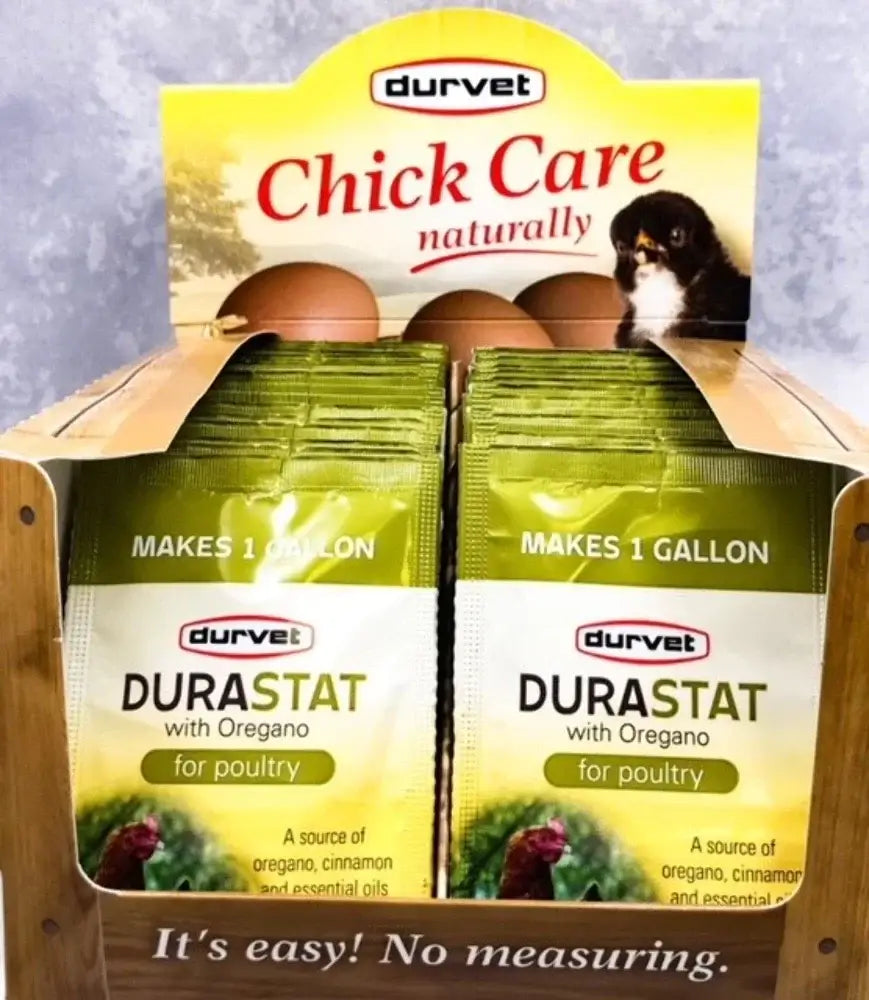 DuraStat Poultry Water Supplement 4g Oregano Essential Oils Antibiotic-Free 40-Pack