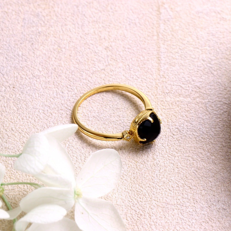 Japanese Light Jewelry Retro Natural Gem Ring