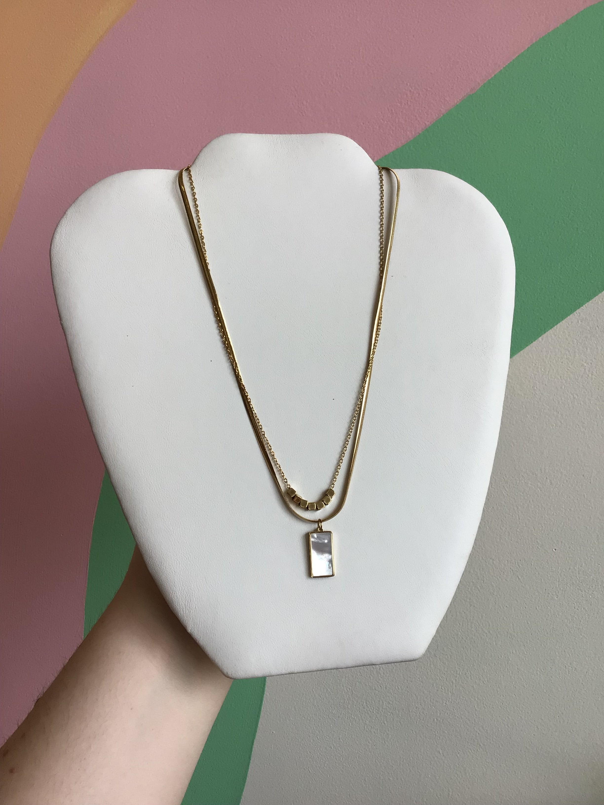 Blocky Layered Titanium Necklace
