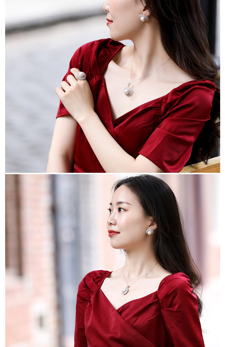 Strong Light Freshwater Pearl Pendant S925 Silver Necklace