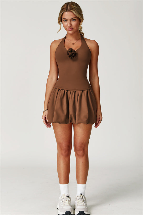 The Blooming Halter Top Tennis Skirt 2-Piece Set