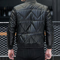 Black Men's Short Leather Jacket for Spring Youth