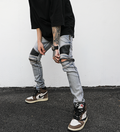 Zippered Biker Denim Jacket