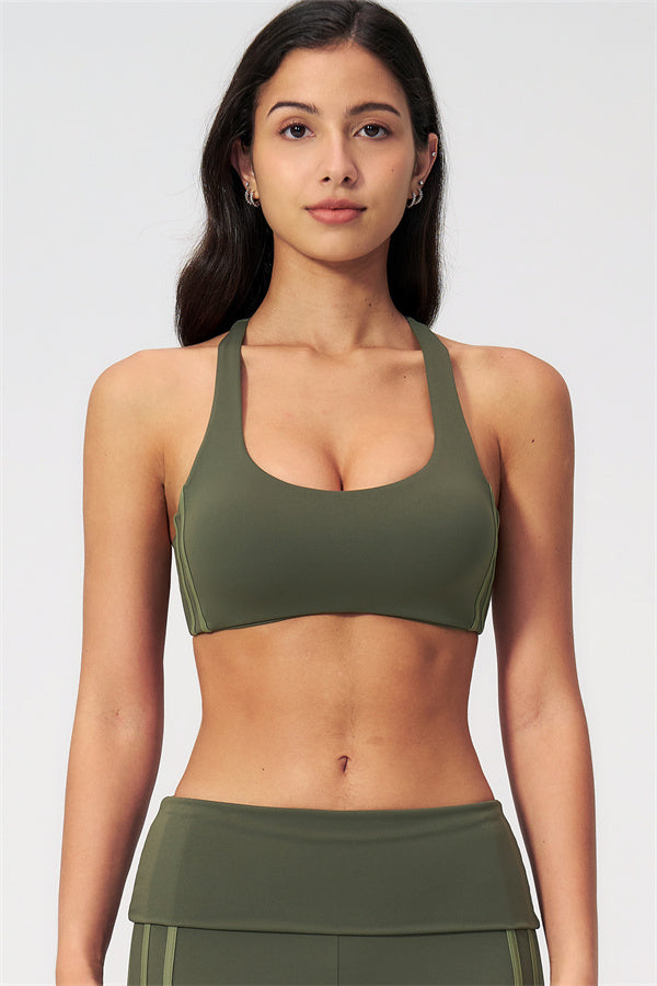 The Evoke Racerback Sports Bra Straight Leg Pants 2-Piece Set
