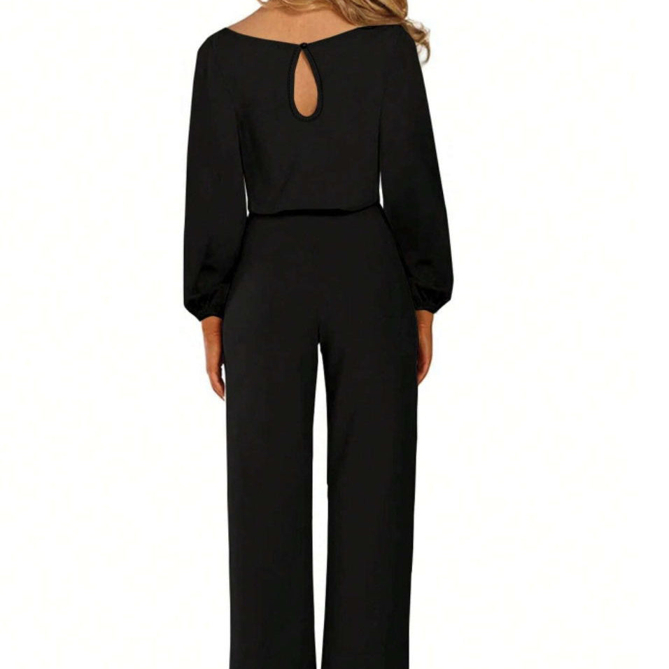Solid Color Slim Fitting long sleeve jumpsuits for women