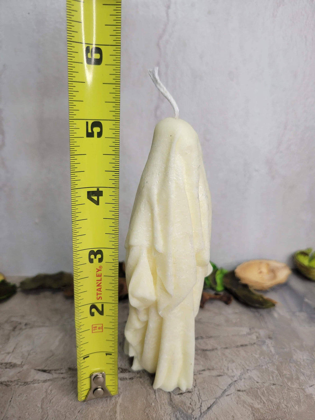 Ghost Handmade Candle , Palm wax Candle , Halloween Candle , white Ghost candle: Red