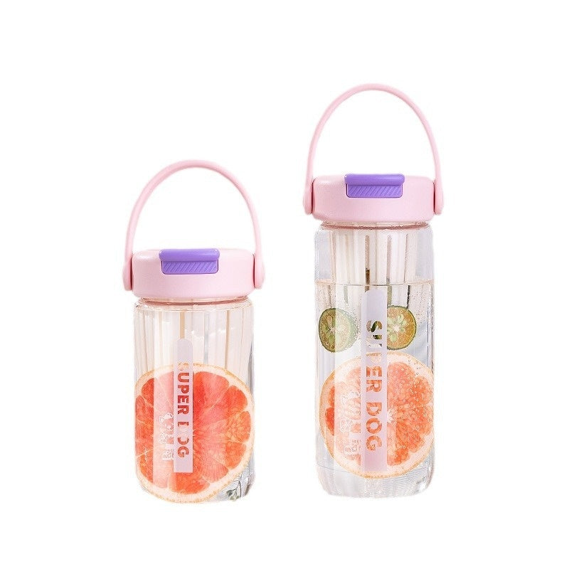 Glass Simple And Portable With Straw Cup