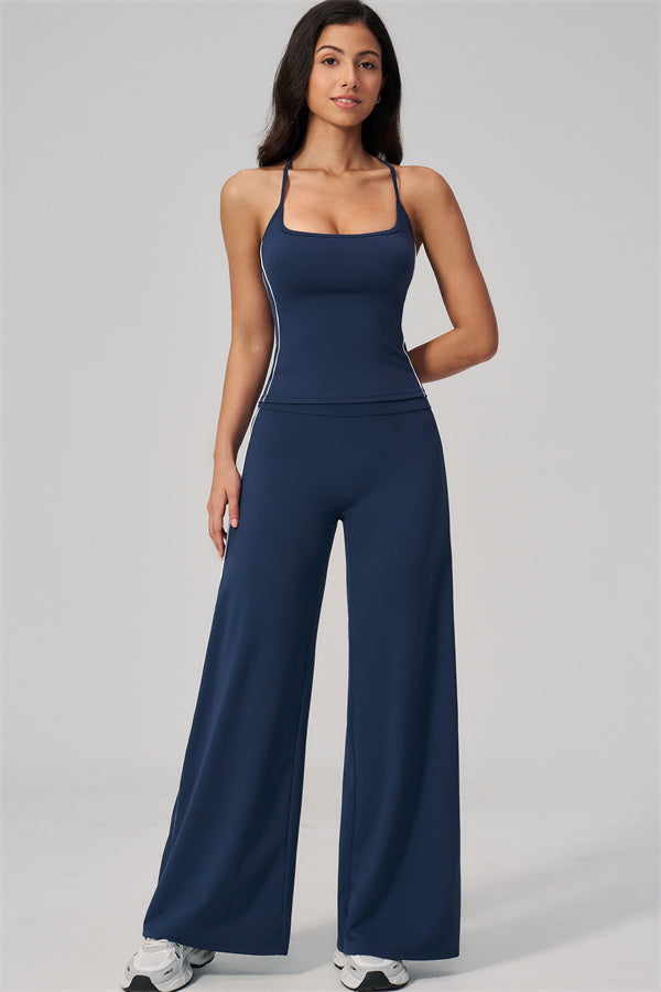 The Breathe Crop Top Straight Leg Pants 2-Piece Set