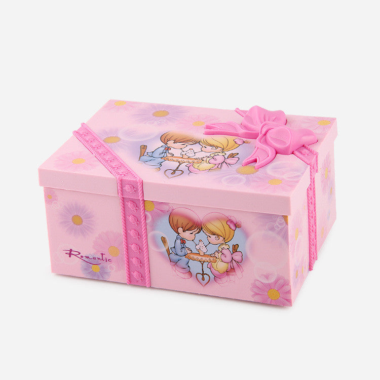 Creative Rotating Ballet Music Box With Makeup Mirror