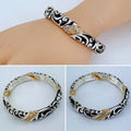 2 Tones Stretchable Filigree Design Bracelet