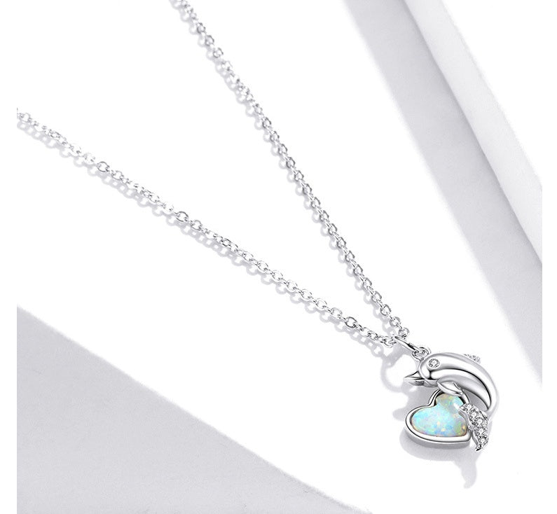 Heart-shaped Aussie Treasure Combined With A Dolphin Necklace