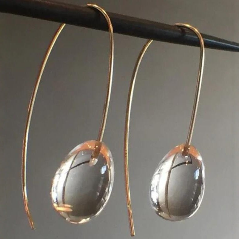 Ornament Simple Personality Glass Ball Ear Ring