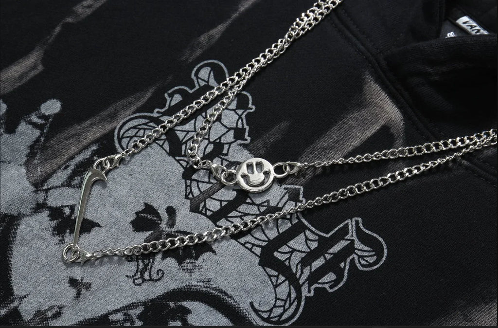 Devil Print Hooded Sweatshirt