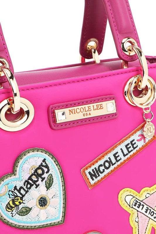 Nicole Lee USA Color Patch Handbag with Top Handle