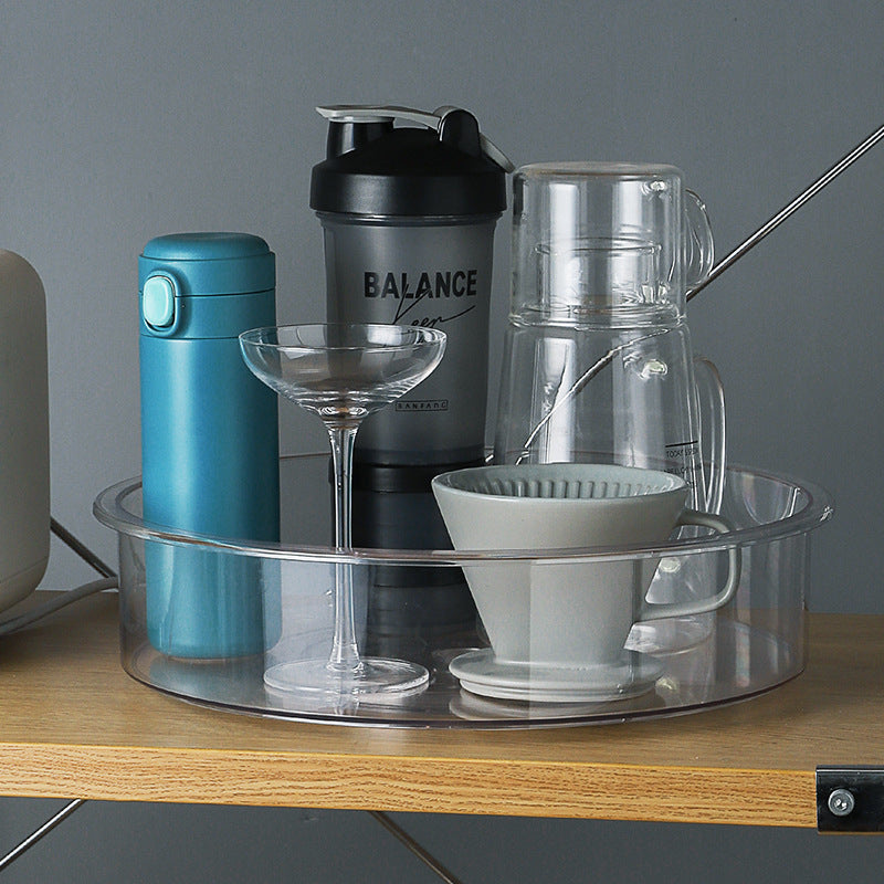 Refrigerator transparent rotating storage tray
