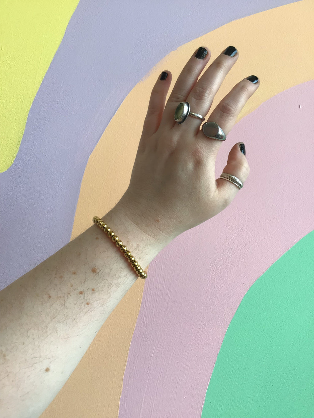 Gold Titanium Bead Bracelet
