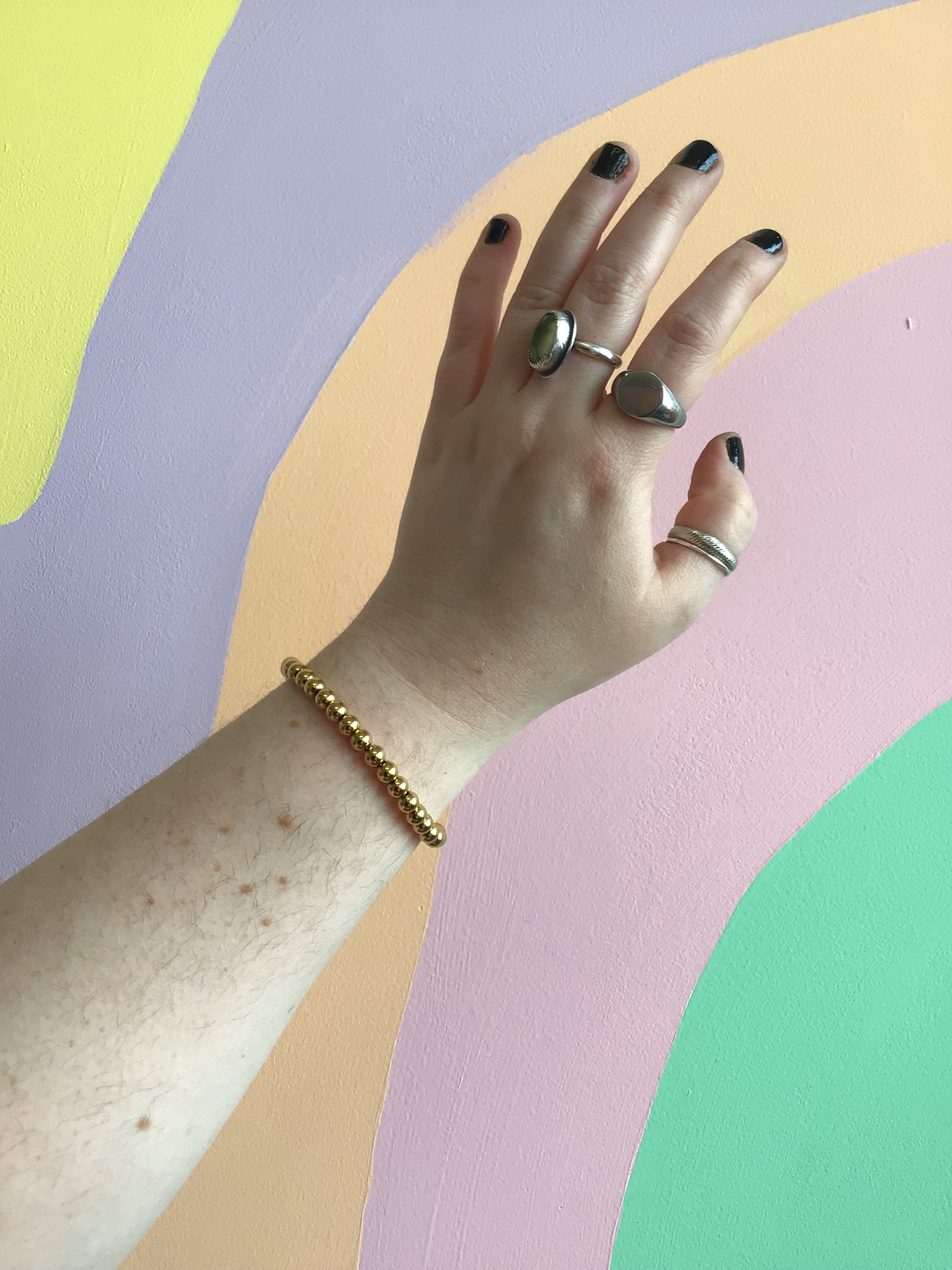 Gold Titanium Bead Bracelet