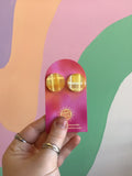 Groovy Gingham Clip-On Earrings