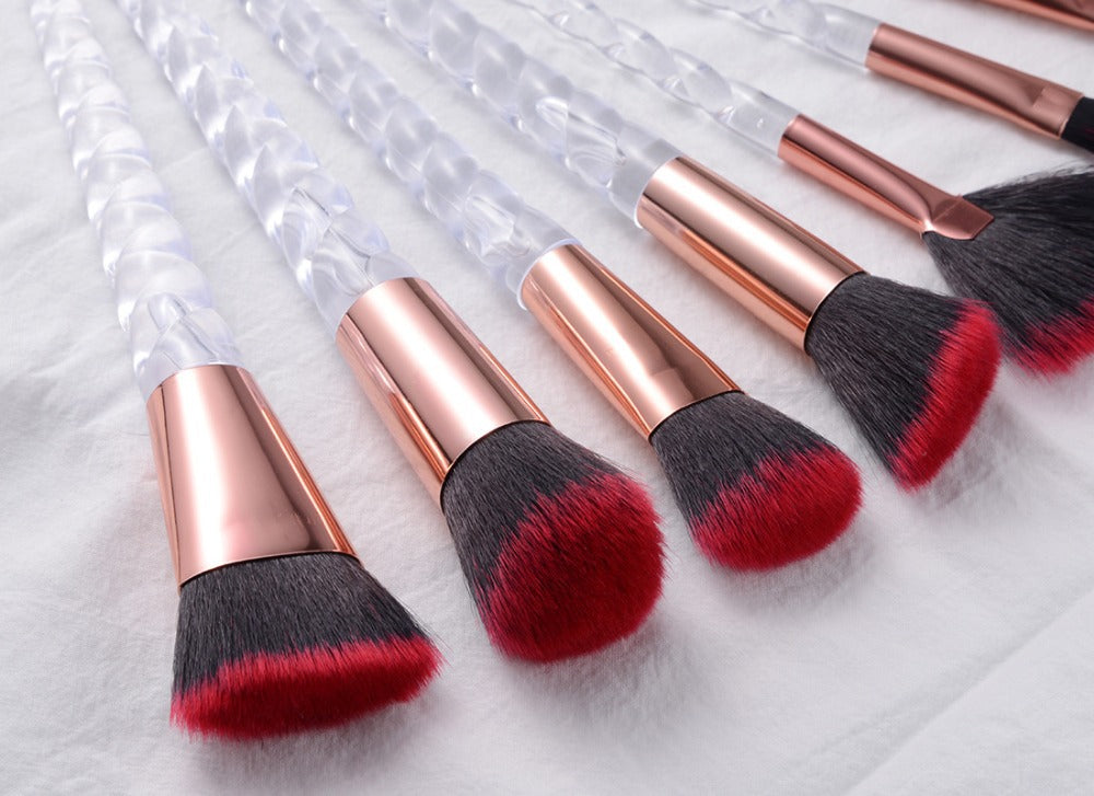 Spiral Red And Black Hair Makeup Brush
