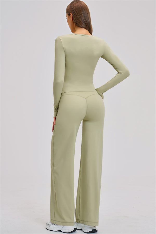 The Dynamic Long Sleeve T-shirt Straight Leg Pants 2-Piece Set