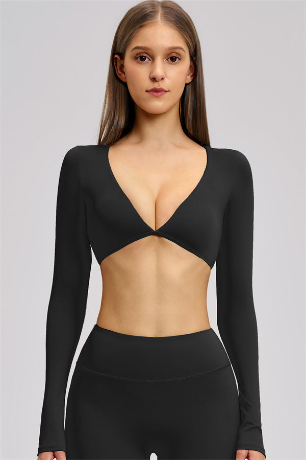 The Zestful Long Sleeve Crop Top Leggings 2-Piece Set