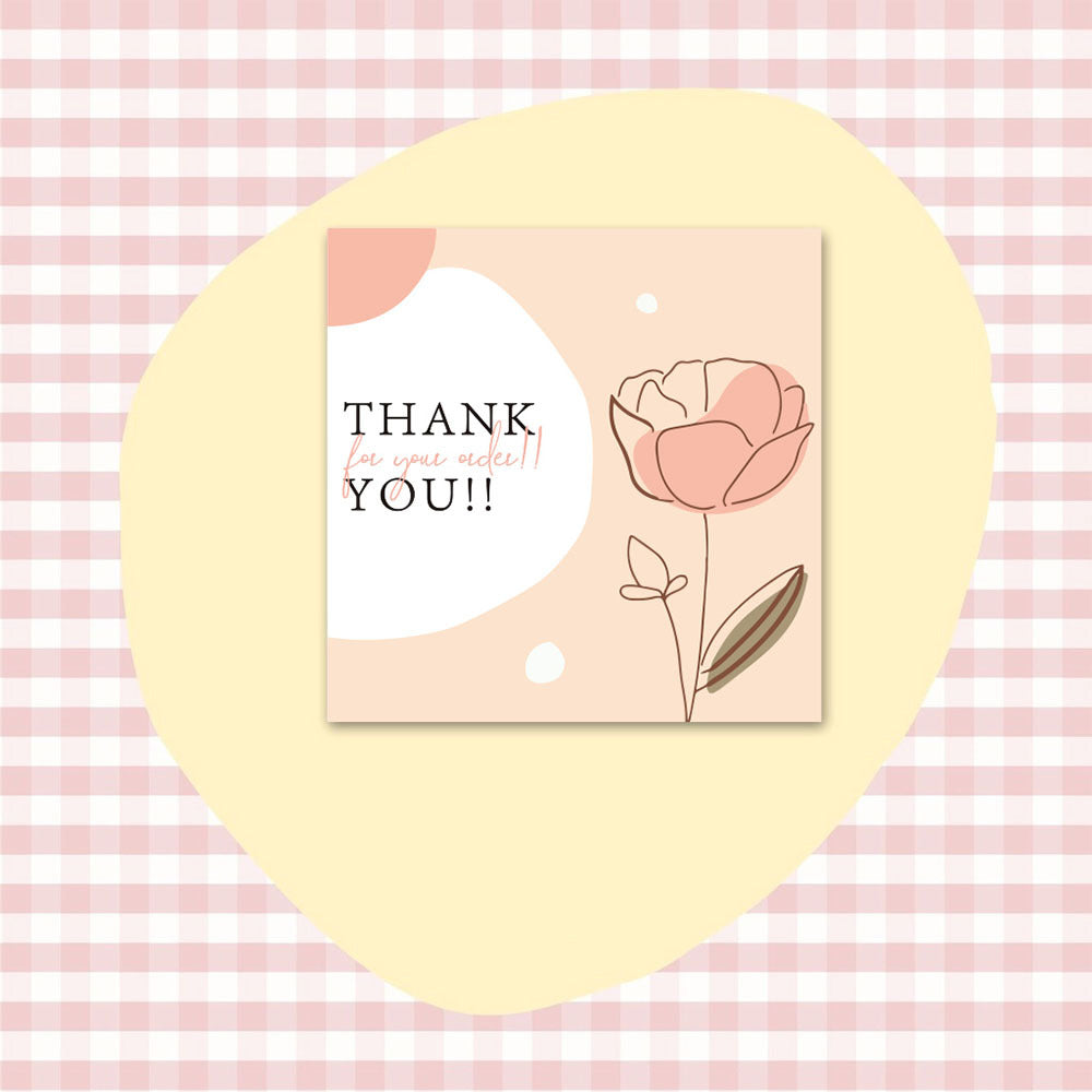 50 PcsPack Square Simple Thank-you Card Coated Paper Business Cards