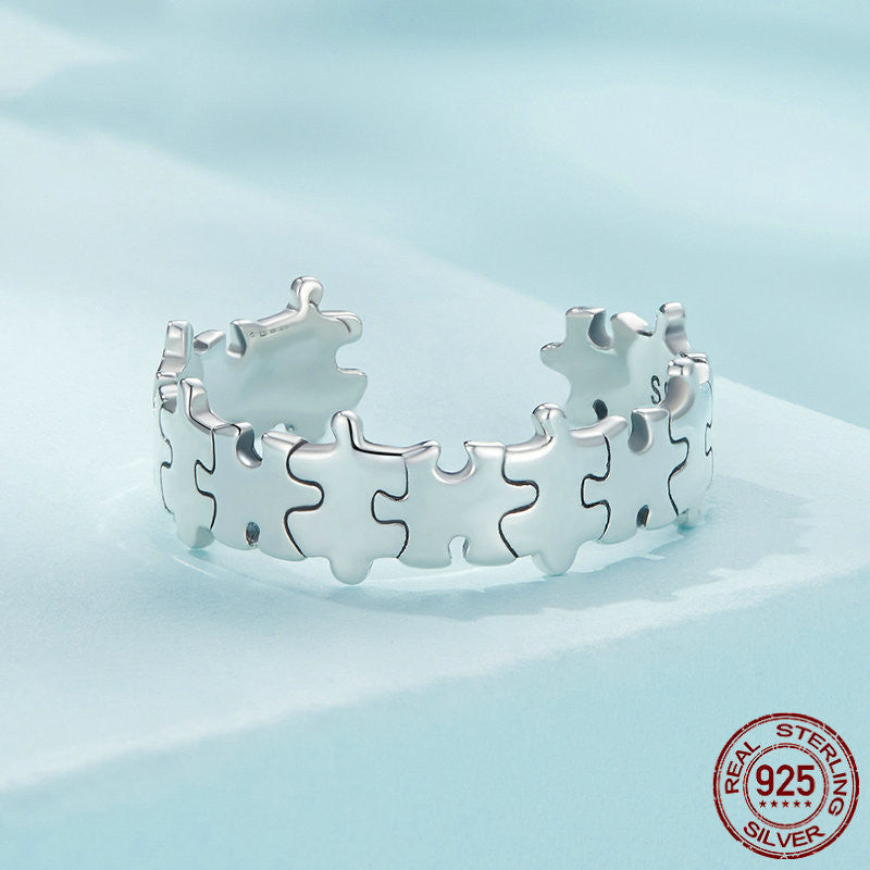 S925 Silver Puzzle Ring For Men And Women Fashion Commuter Style High Sense