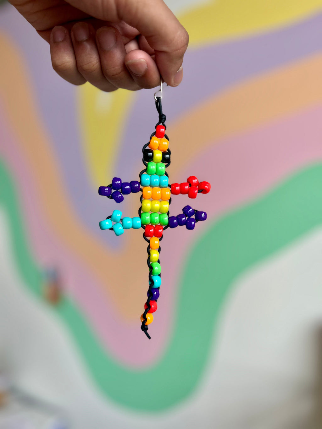 Lizard Beaded Keychain