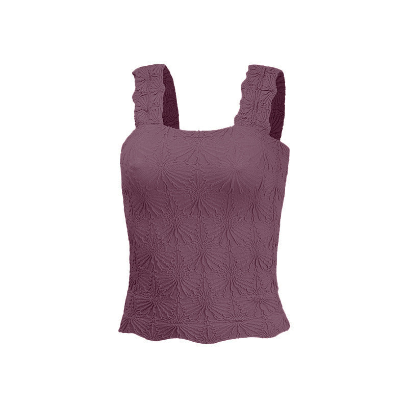 SO ME Floral Jacquard Seamless Tank Top