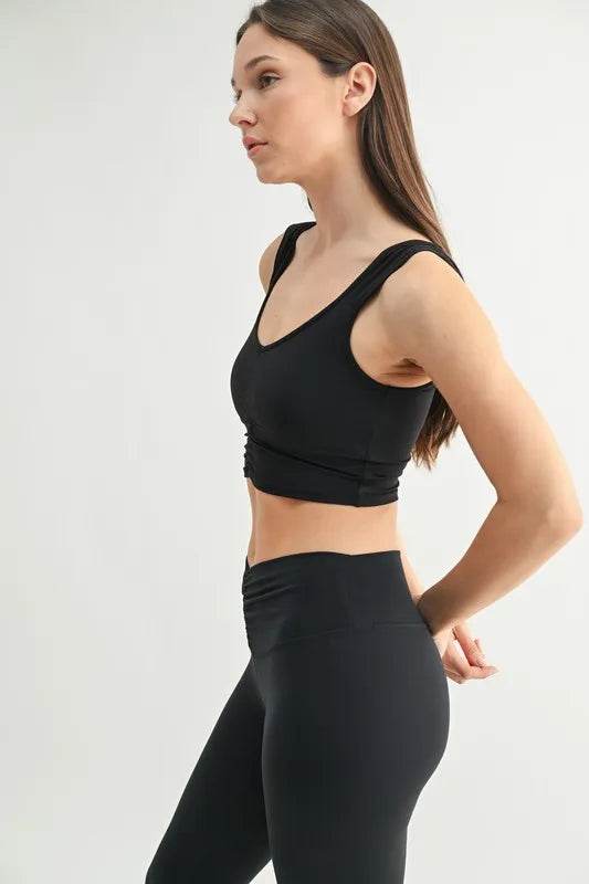 MONO B Ruched Front Active Tank