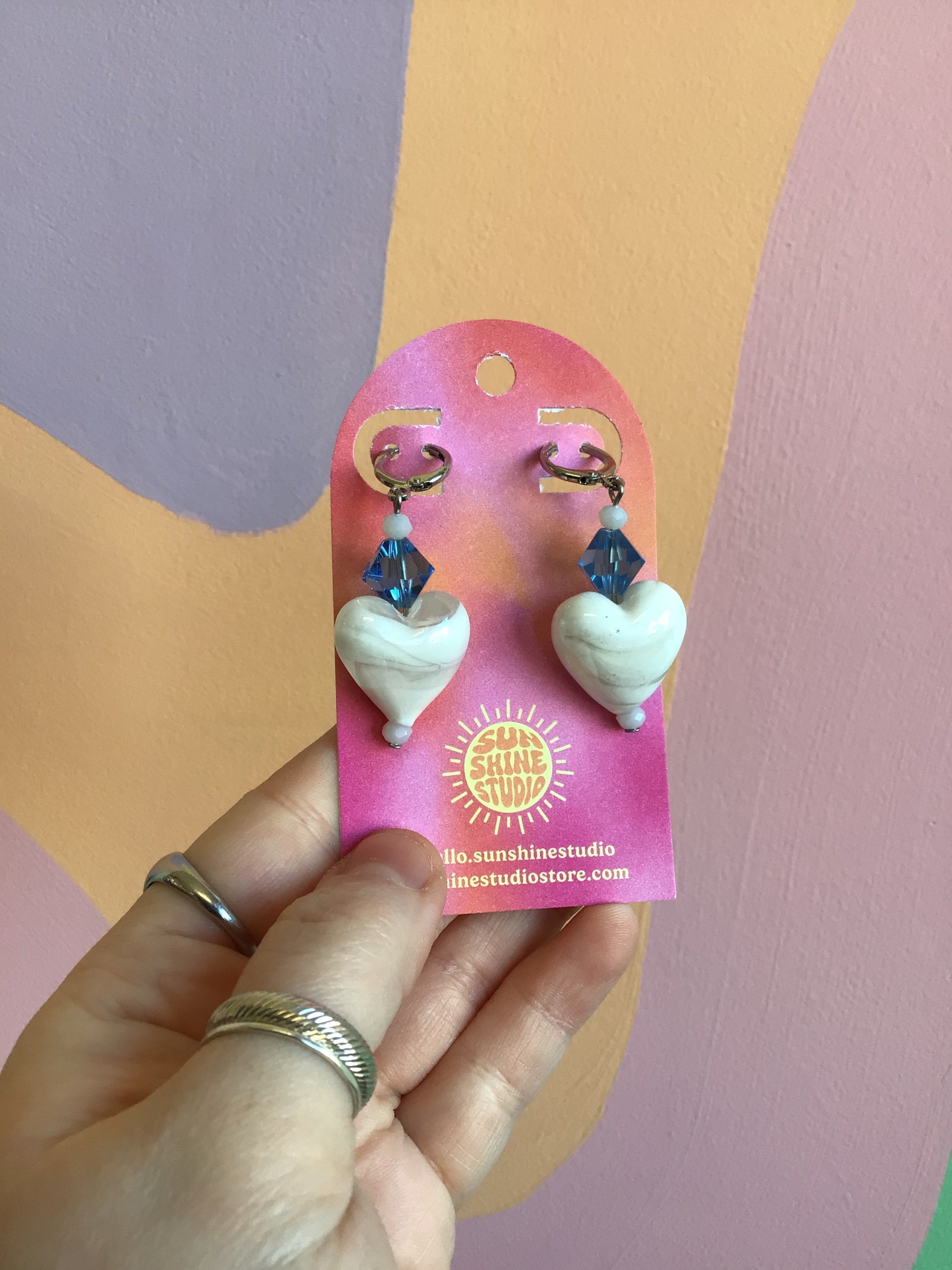 Heartfelt Beaded Huggies