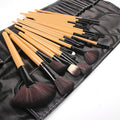 Shadowing 24 Makeup Brushes Set, Brownnatural Wood