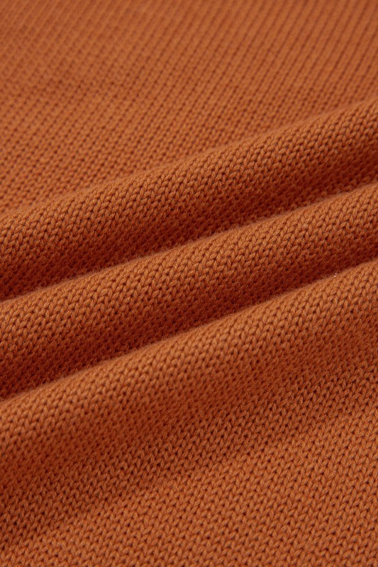 Solid Ribbed Drop Shoulder Sweater