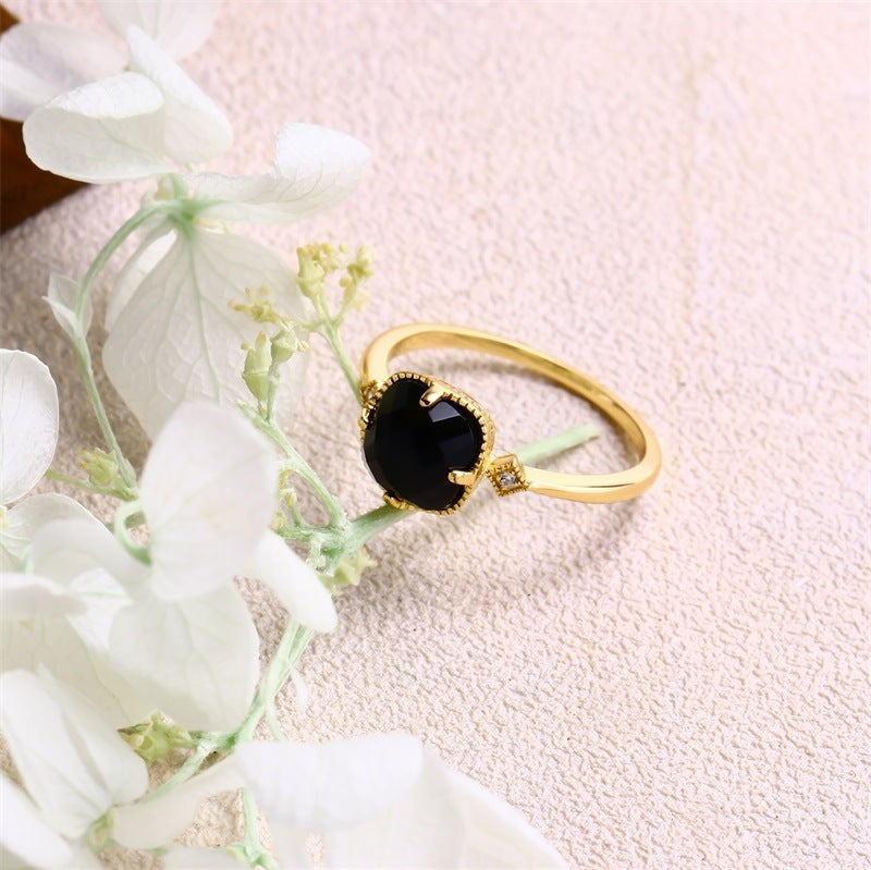 Japanese Light Jewelry Retro Natural Gem Ring