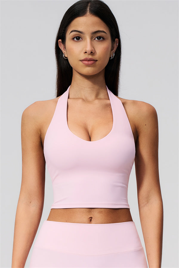 The Twirl Wide Strap Halter Crop Top Shorts 2-Piece Set