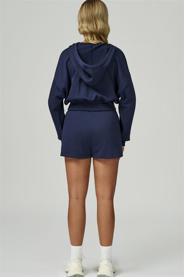 The FlexFit Crop Hoodie Shorts 2-Piece Set