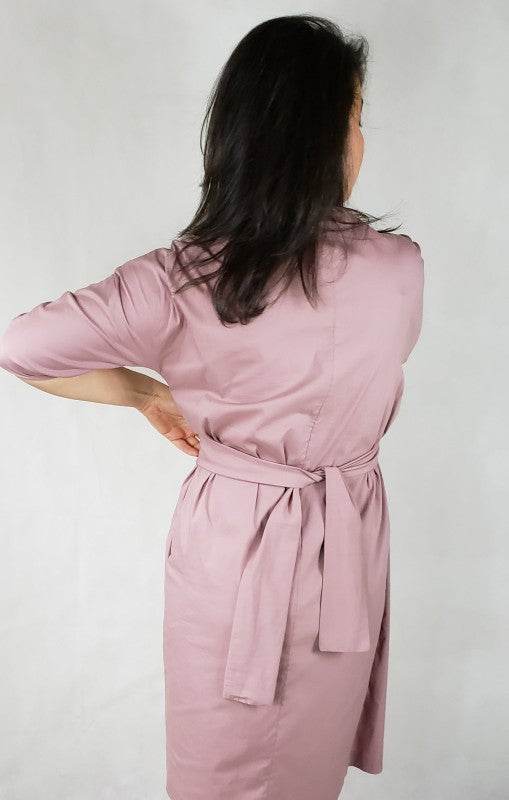 Gray Dress jacket 3/4 sleeve ties in front with po