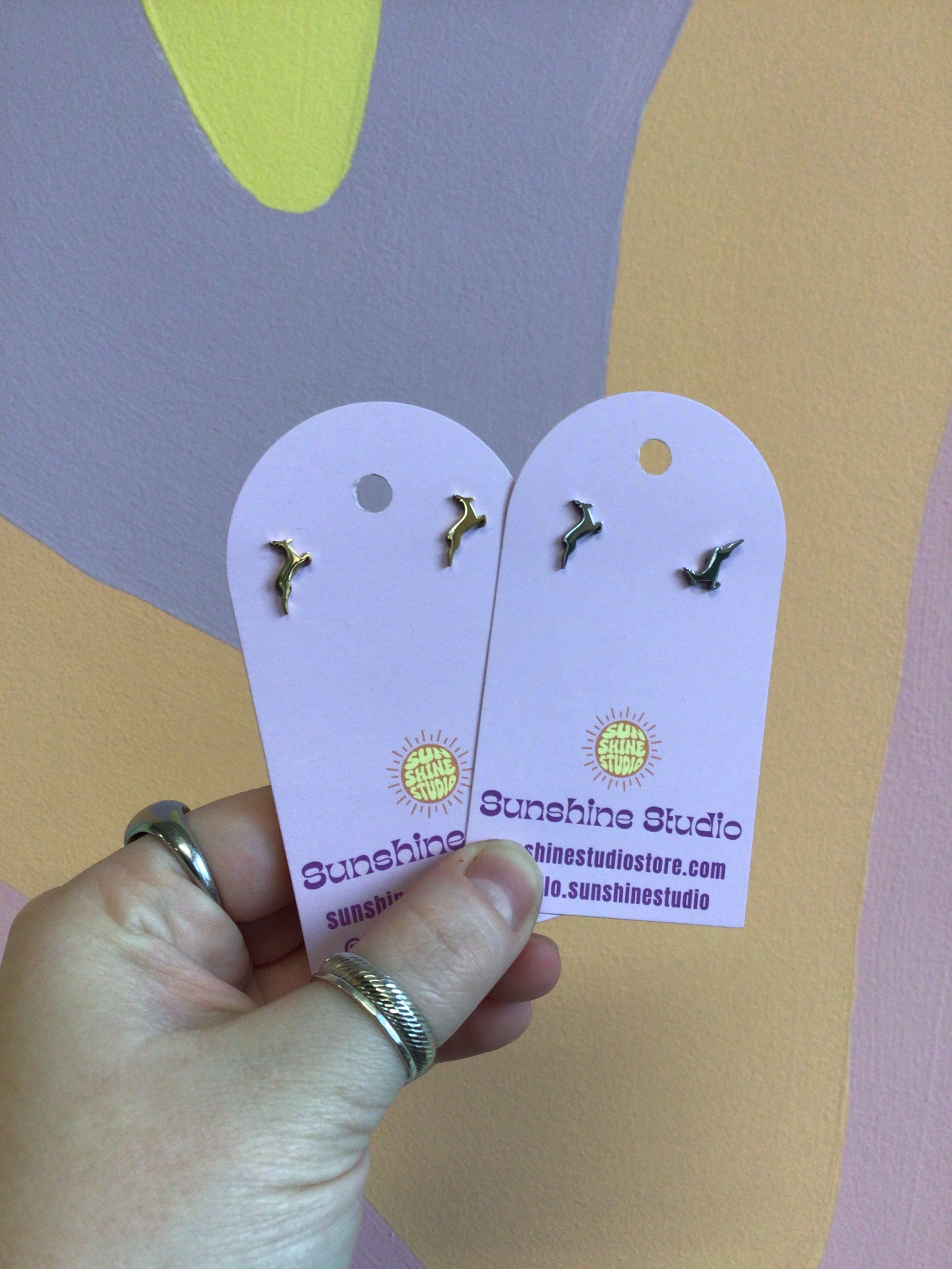 Tiny Jumping Buck Earrings
