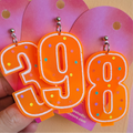 Orange Birthday Candle Number Earrings