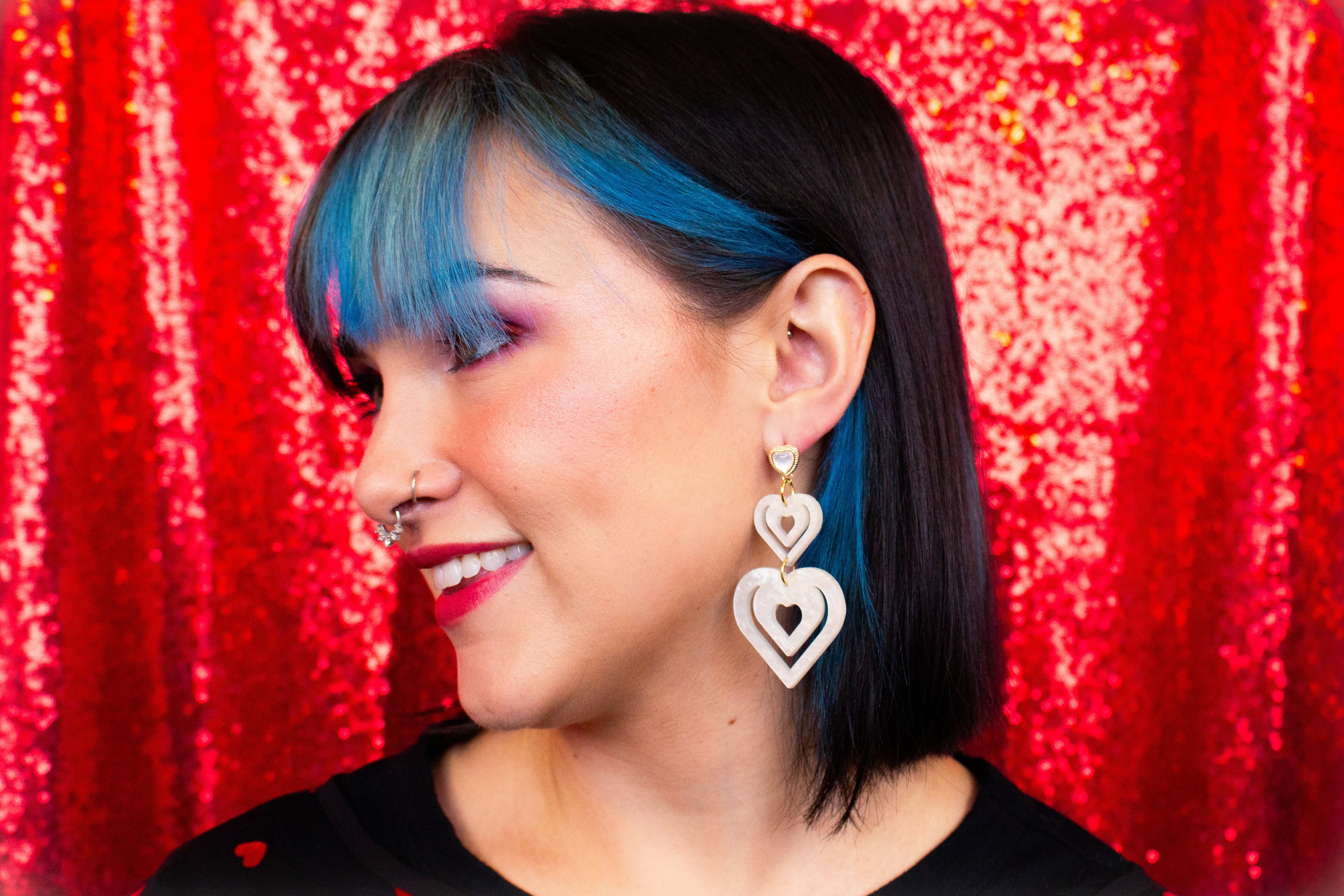 We Make a Great Pair-Heart Dangle Earrings