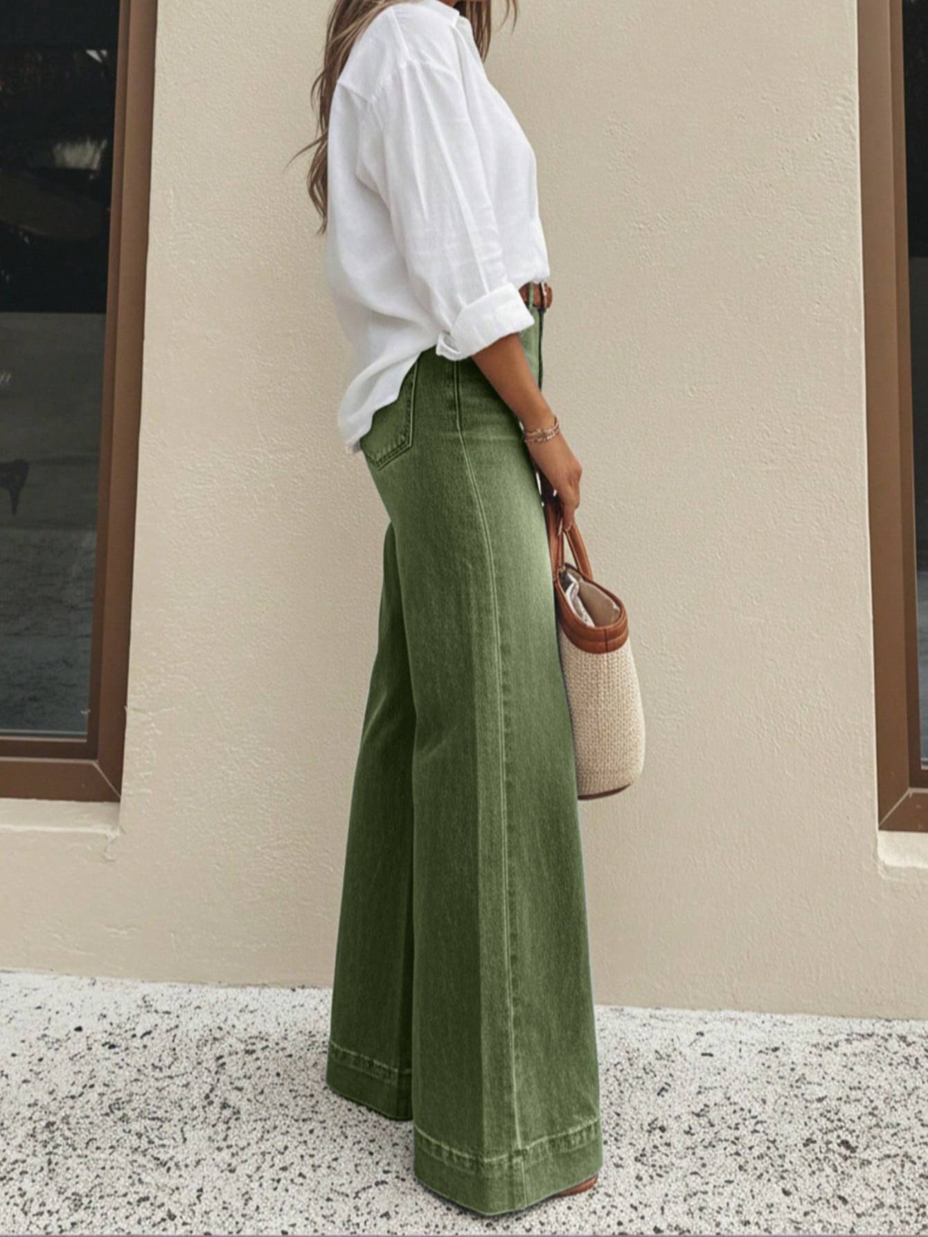 Vintage Washed High Waist Wide Leg Jeans