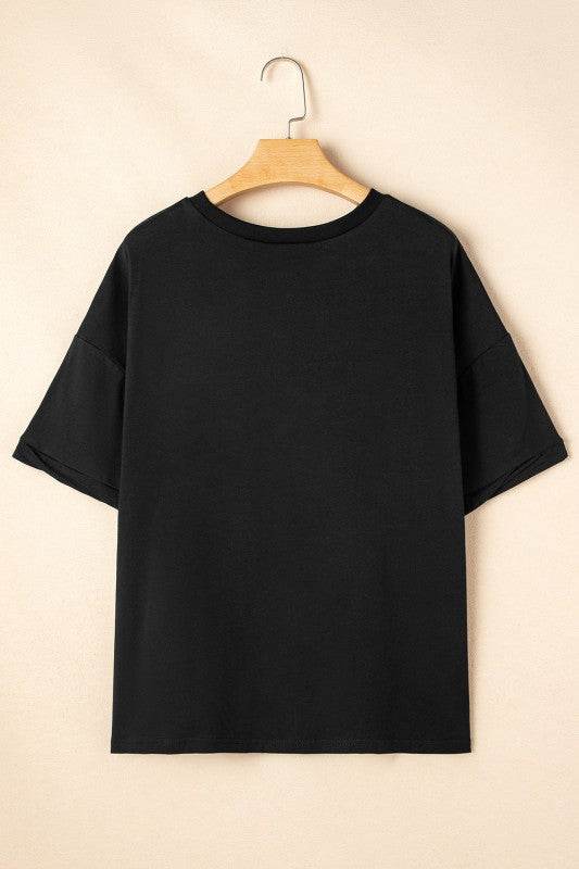 Ayra Loose Half Sleeve Hi Low Hem Top