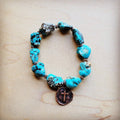 Chunky Blue Turquoise Beaded Bracelet