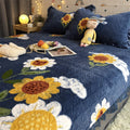 Warm Sunflower Milk Pile Bed Cover Three Piece Set