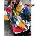 Loose Long Sleeve Pocket Print Hooded Sweatshirt