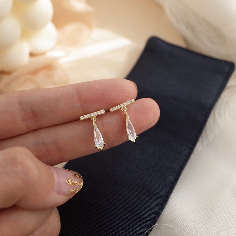 Simple Bright One Word Earring Temperament Earring