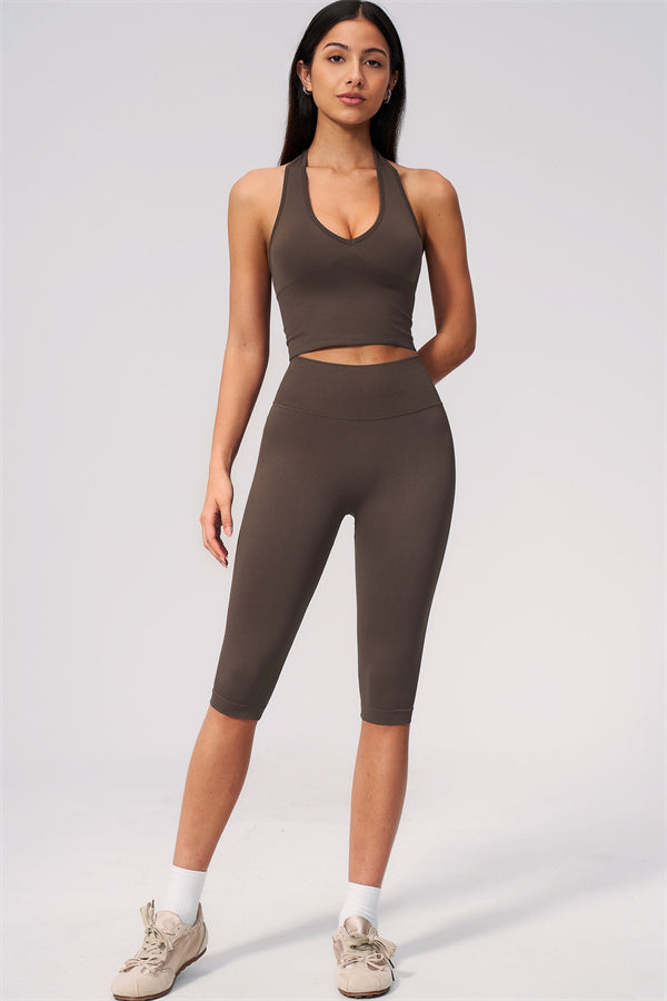 The New Allure Halter Top Capri Leggings 2-Piece Set